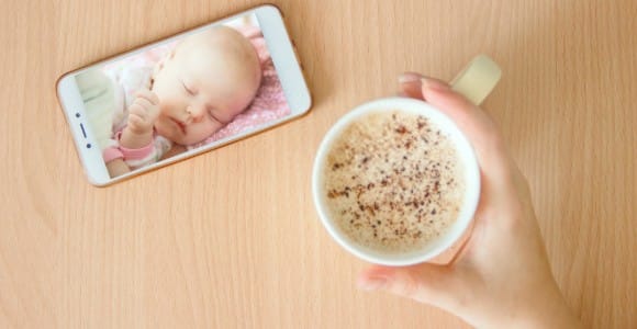 parent so attached to baby monitor